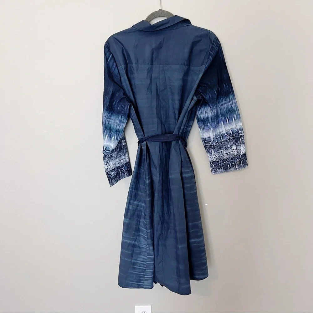 KOBI HALPERIN Sapir Tie Shirtdress Navy Size XL Shirt Dress - Picture 3 of 9